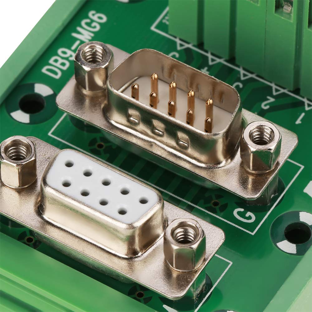 LiebeWH Din-Schienen-Anschlussblöcke DB9 -Board DB9 DIN-Schienenmodul DB9-MG6 DIN-Schienenmontage-Schnittstellenmodul Stecker-/Buchsen-Anschluss-Board mit Kompakter Struktur