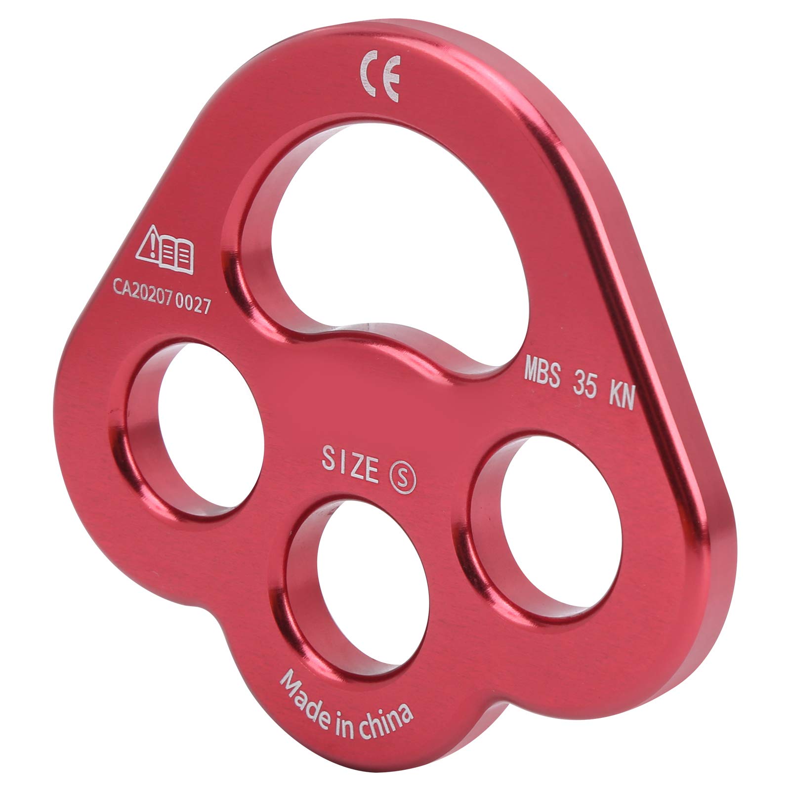 Sartiame a 3 Fori climbing Fori, Connettore divisorio Multi-Ancoraggio Piastra di Rigging Attrezzatura per Arrampicata per Alpinismo 3 Fori Piastra Arrampicata Rosso Attrezzatura