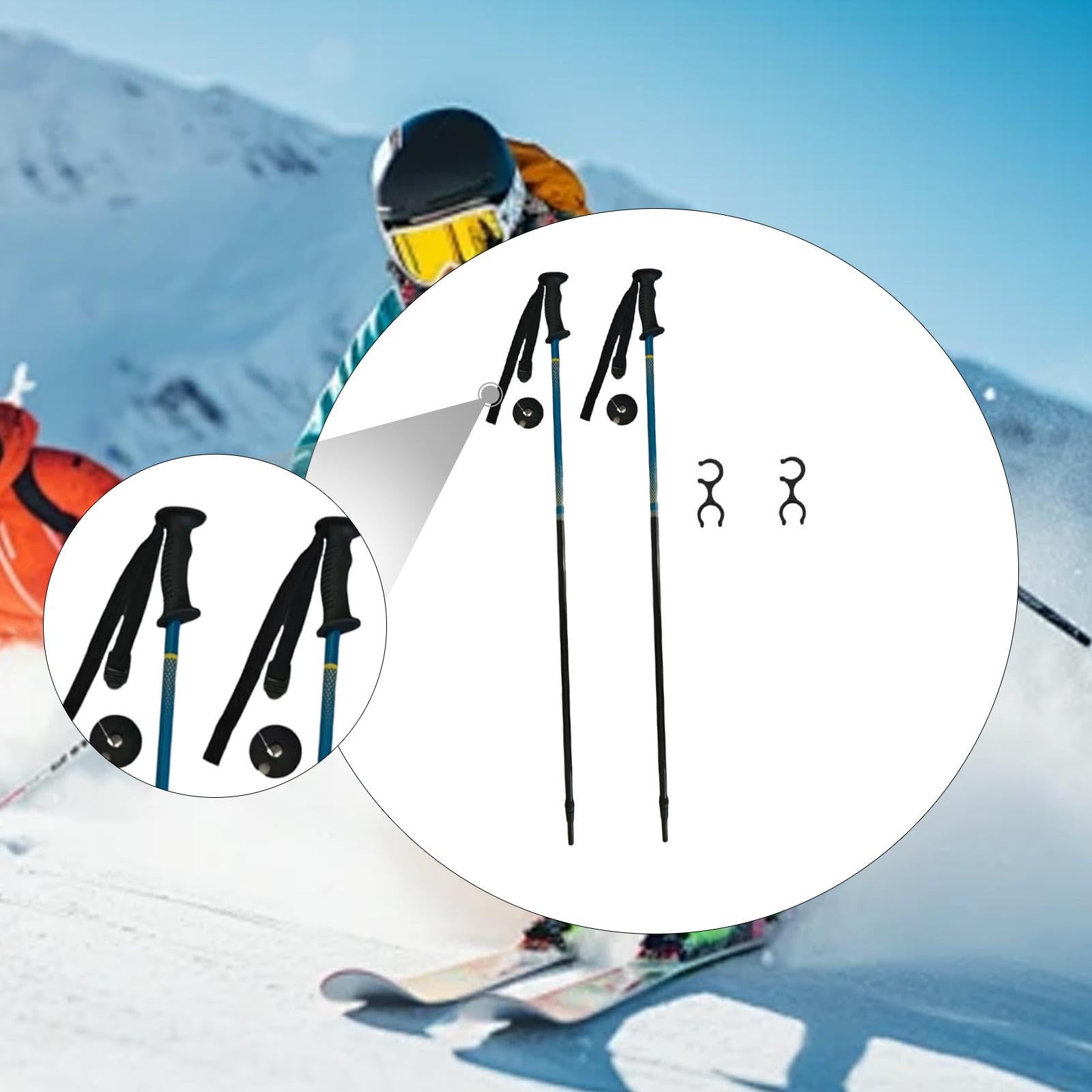 2 Pièces Bâtons de Randonnée Enfant Marche Poignées Anti Dérapantes Aluminium Alliage Léger Accessoires pour Ski Trekking Camping 105cm