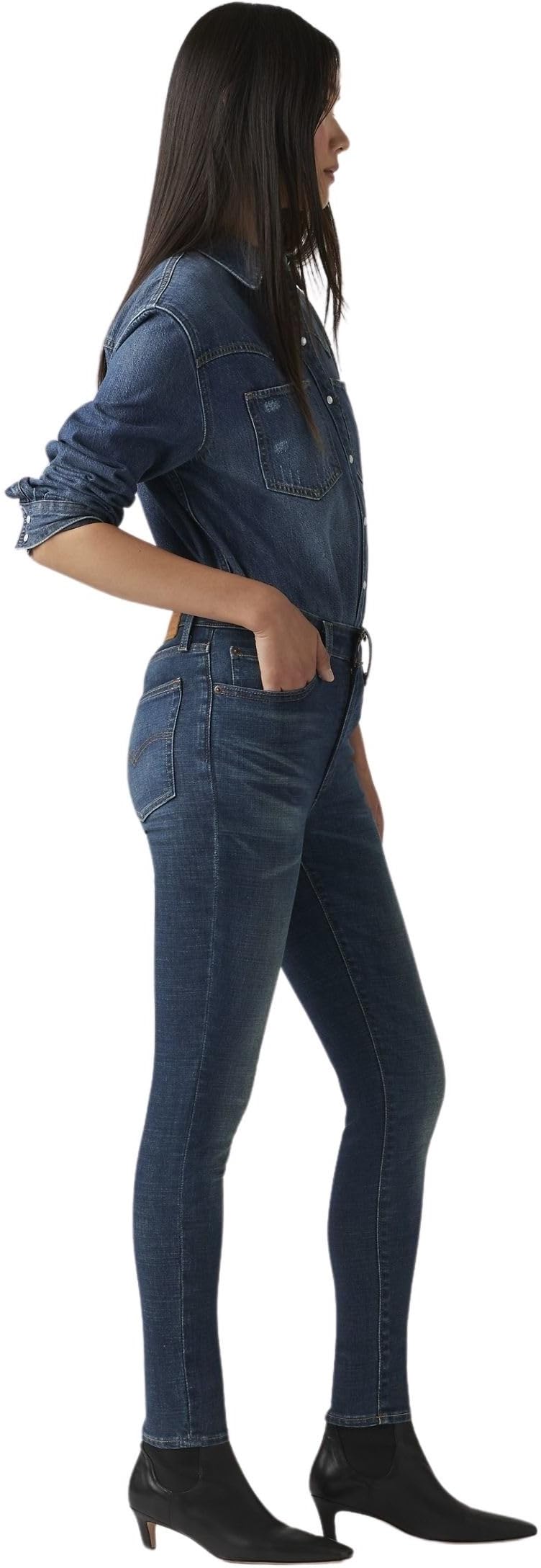 Levi's Damen Jeanshose 721 mit Stretch-Anteil, Skinny Fit, Blau (Miles Apart), W24/L28 – Ansicht 2