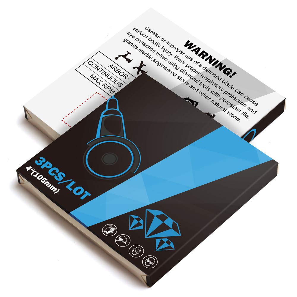 Diapro 3 unids/lote Super Thin 4 "Diamond Blade para cortar baldosas de cerámica de piedra (4 "-3pcs)