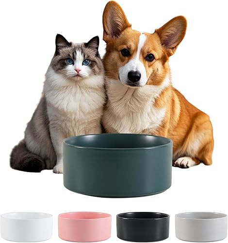 Miniatura 24 de Cuenco de cerámica para perros para comida y agua, cuenco comedero para mascotas para perros y gatos pequeños, plato de alimentación de cerámica