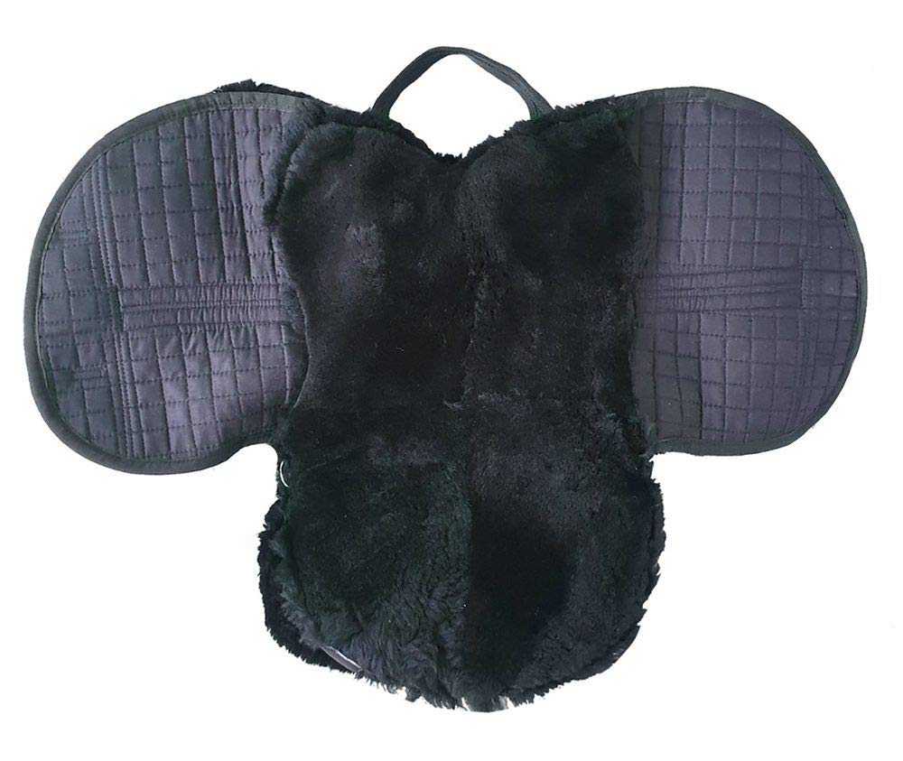 A&M Reitsport Fellsattel Merino Lammfell Baumloser Sattel Reitpad Schwarz Braun Beige, Farbe:Beige