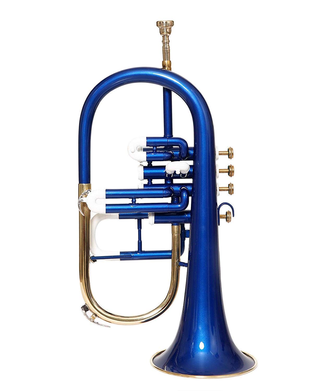 Flugel Horn 4 Válvula Bb Pitch Con Estuche Duro Libre Y Mp, Azul