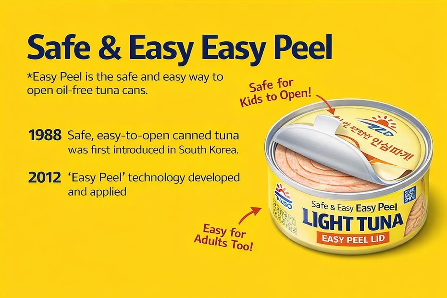Korean Spicy Hot Pepper Light Tuna, Easy Open Easy Peel Lid, 5.29oz (4 Pack), Ready-to-Eat Canned Tuna, High Protein Pantry Food