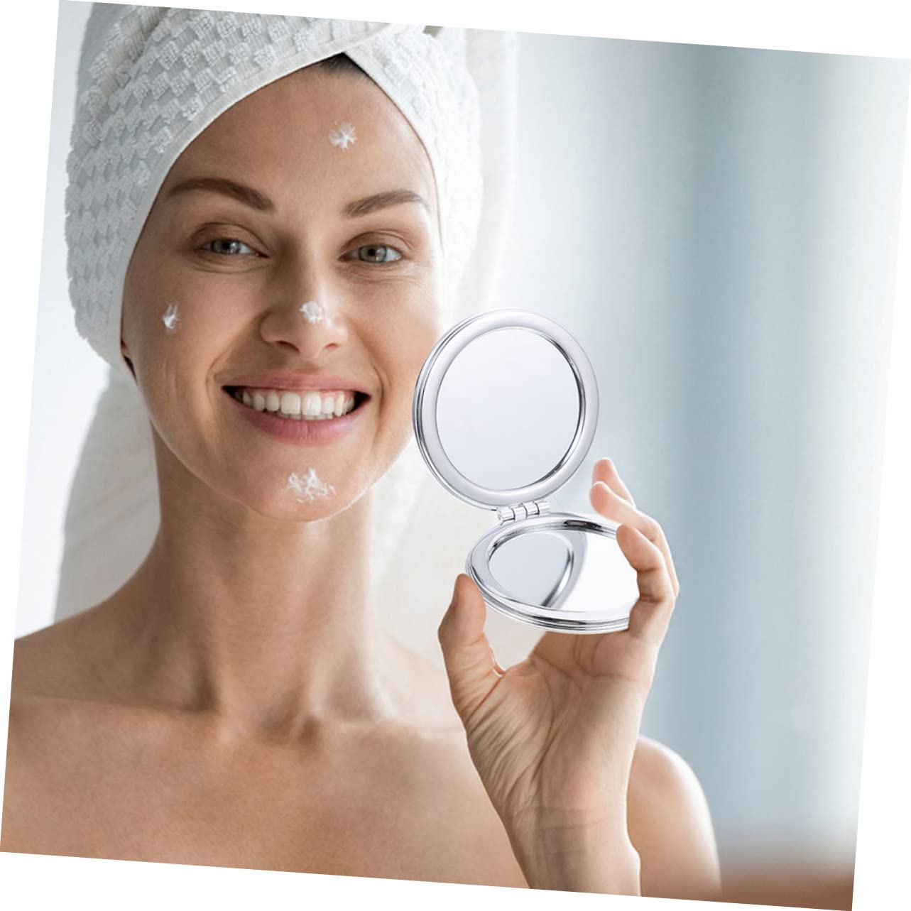Espejo de Viaje Plegable Doble Cara Abs 4 Piezas Compacto