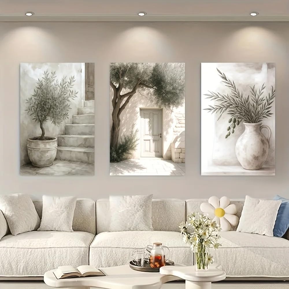 Dittelle Frameless Canvas Painting - Unframed, Home Courtyard, Poster And Prints, Living Room, Library, Office, Cafe, Bar, Abstract Art,(50X70cm/3Pcs )