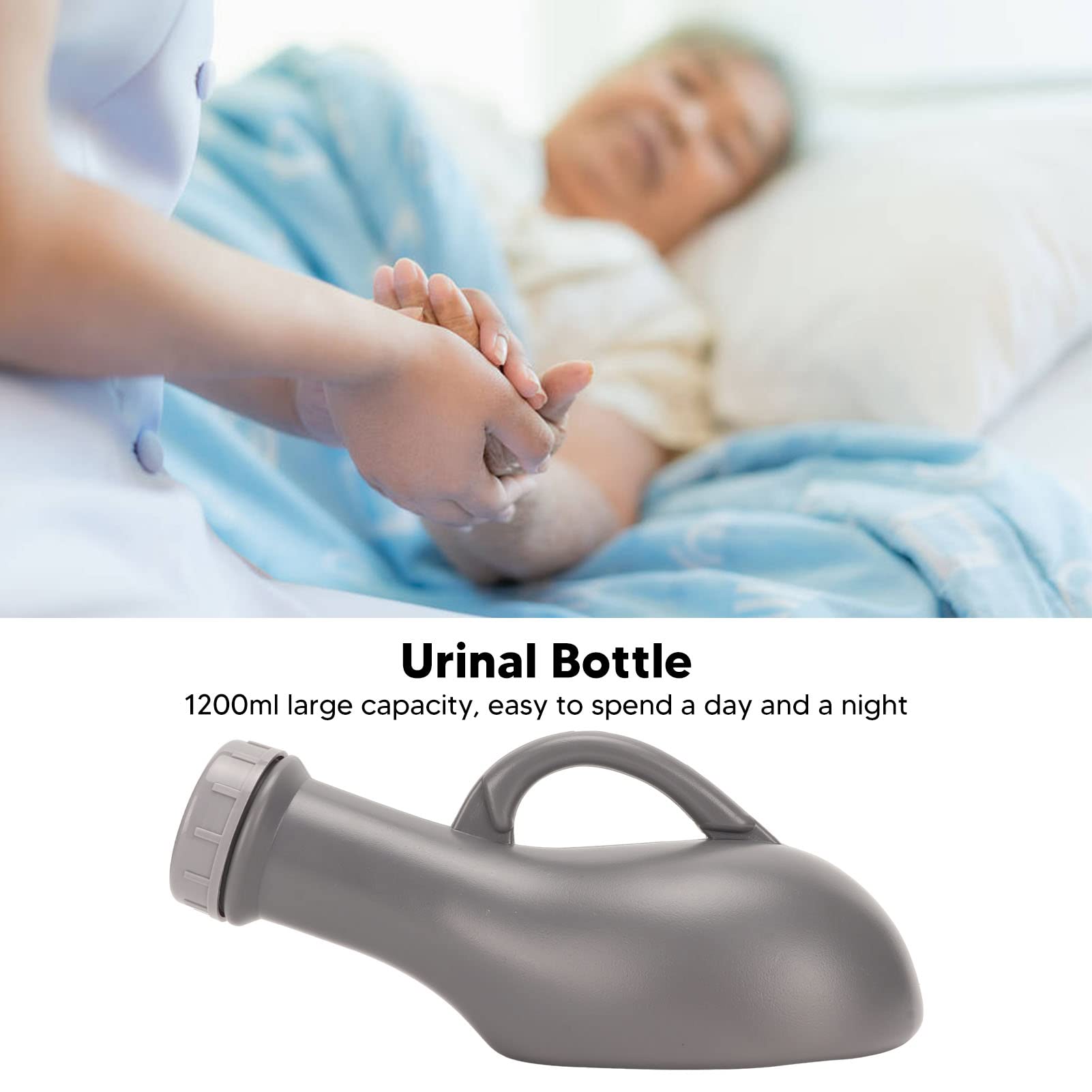 Bottiglia per Orinatoio Maschile, Bottiglia per pipì Maschile Portatile, Bottiglia per Orinatoio in Plastica Universale per Uomini e Anziani 1200 Ml