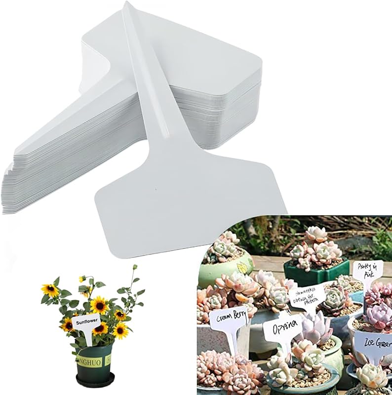 T-Type Plant Labels, 200Pcs Plastic Plant Tag, Waterproof | T-shape Tag, Garden Markers, For Vegetable Flowers Planting, Multi-purpose Use