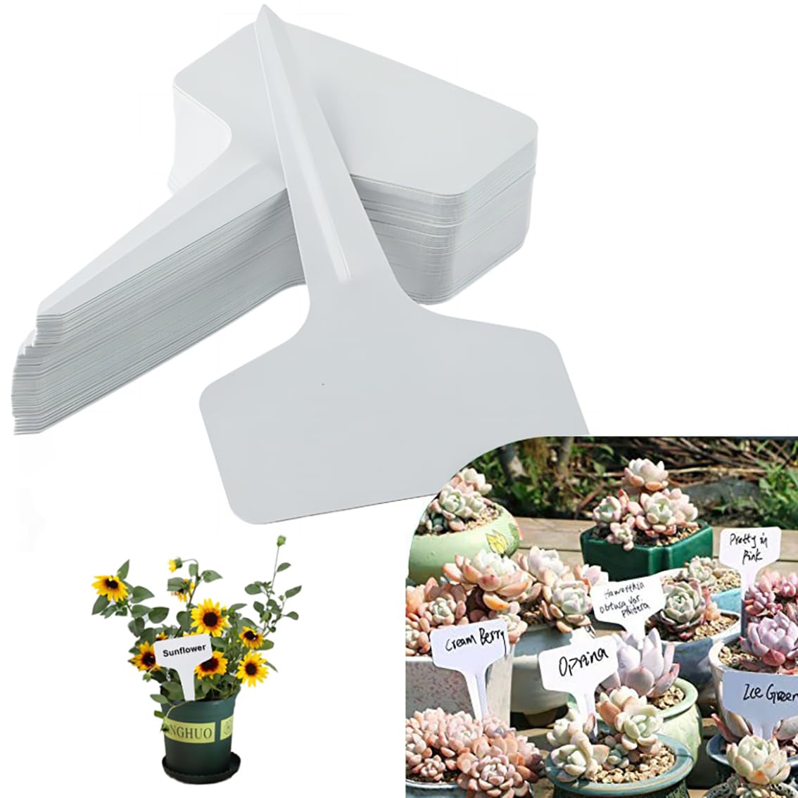 T-Type Plant Labels, 200pcs Plastic Plant Name Tags Waterproof T-Shape Tag Garden Labels Markers for Garden Vegetable Flowers Planting