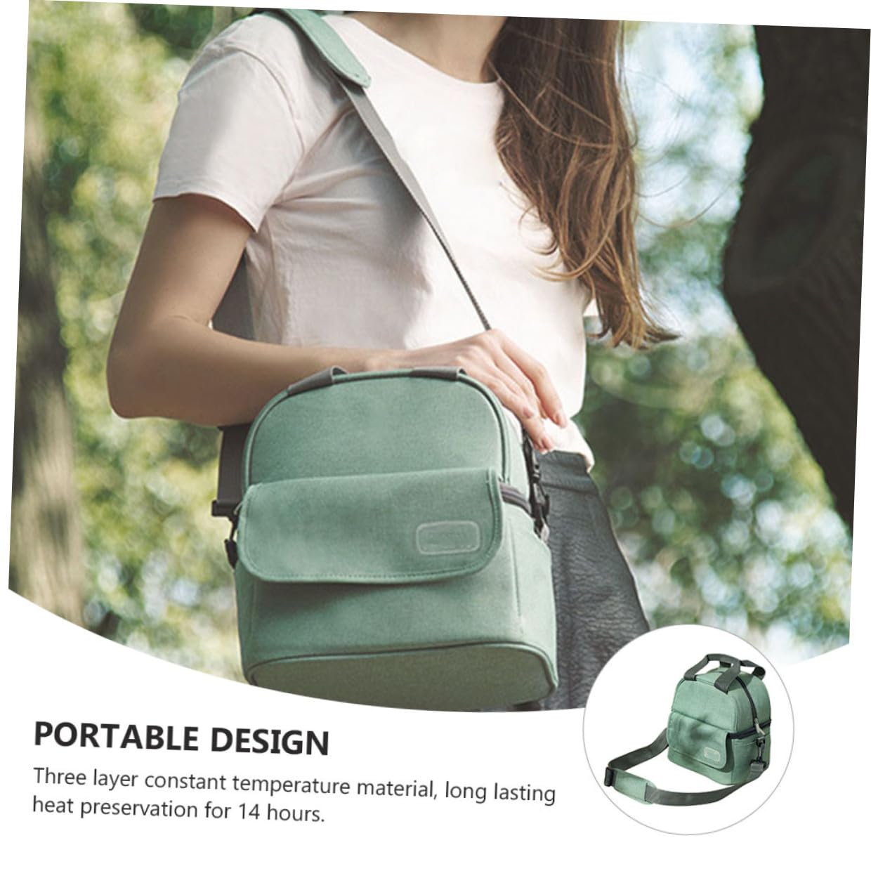 Bolsa para Leche Materna Portátil de Doble Capa, Verde