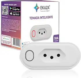 EKAZA TOMADA INTELIGENTE 10A, WI-FI, COMPATIVEL COM GOOGLE ASSISTENTE E ALEXA – T206