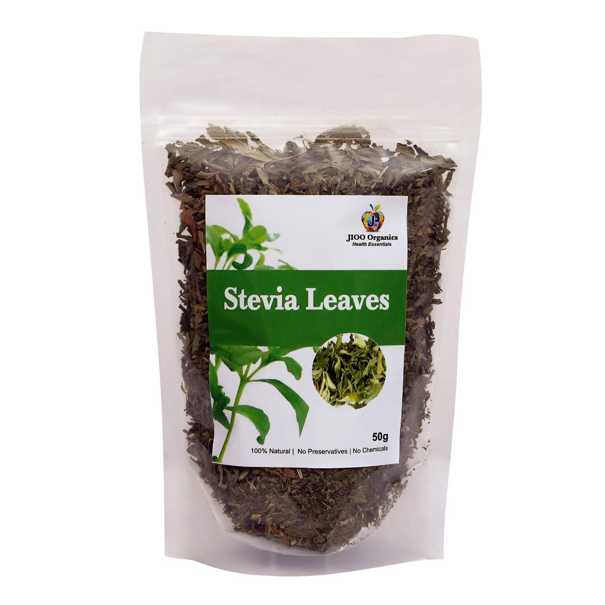 Jioo OrganicsStevia Leaves | Natural Sweetener | Sugarfree | Pack of 1 | 50 Grams
