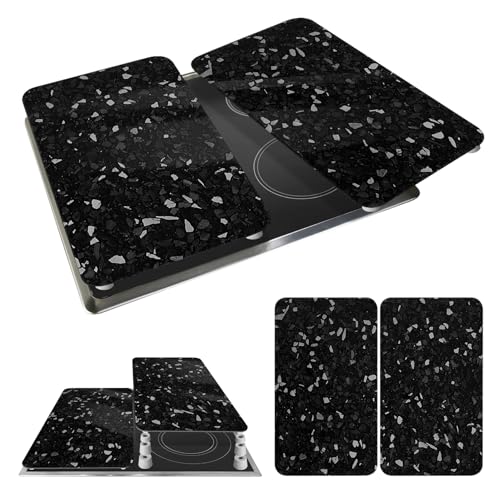 WENKO Placas protectoras para cocina Mod Terrazo, ajustable en altura para todo tipo de cocinas, tabla de cortar y protector contra salpicaduras, vidrio, 30 x 52 cm, juego de 2