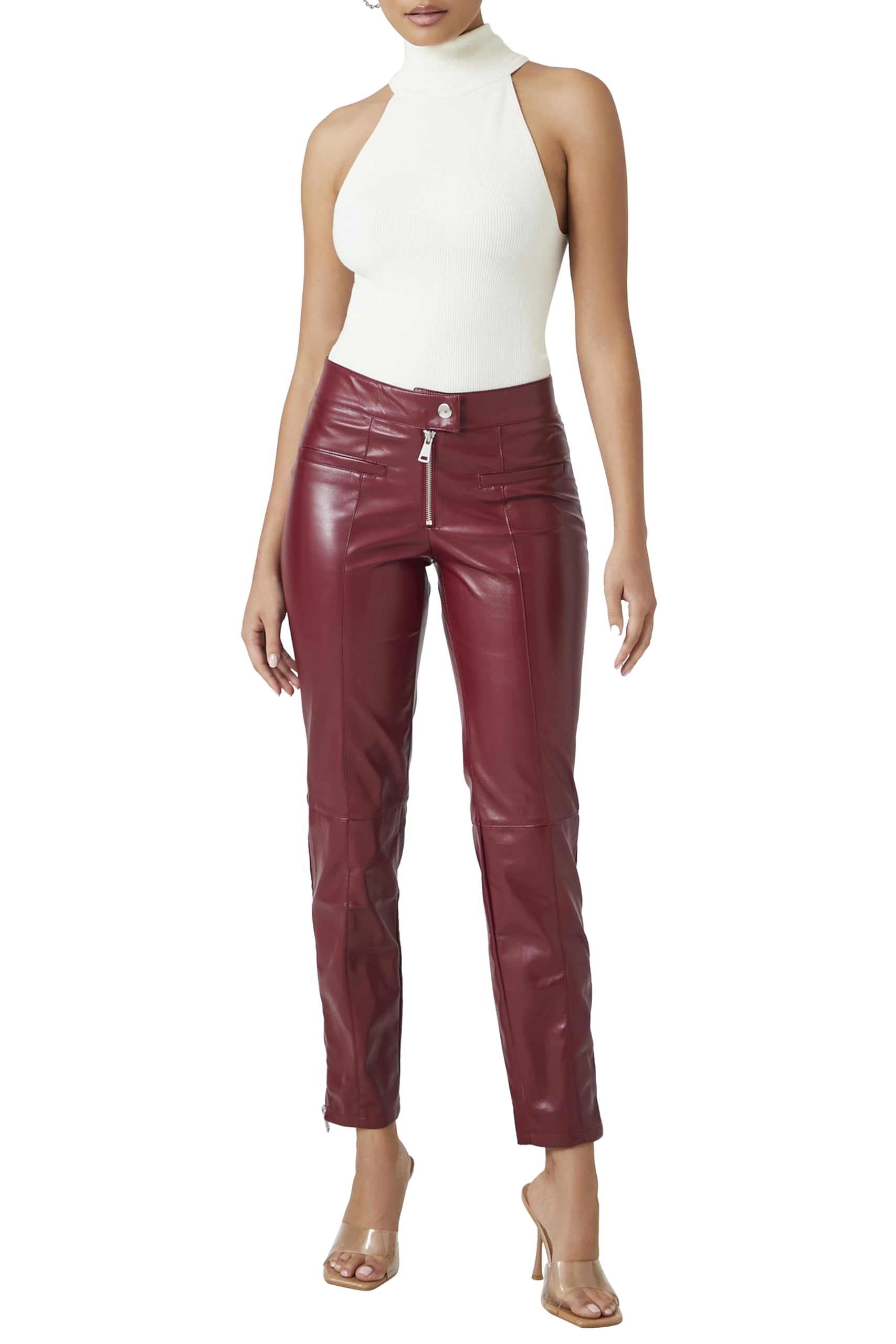 Forever 21 Womens Faux Leather Ankle Pants