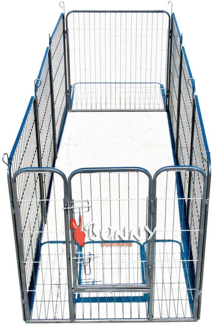 BUNNY BUSINESS Heavy Duty Puppy Box Enclosure/Coniglio 8 Pannelli, Grande, Grigio Canna di fucile