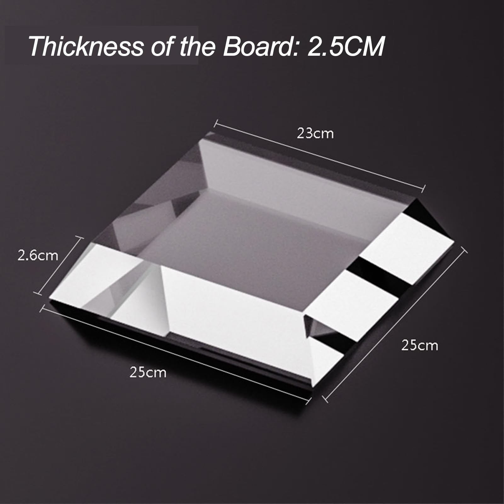 Espositore in Acrilico con Blocco Trapezoidale Smussato, Base Trasparente, Alzate Trasparenti, Cubo Solido, Spessore 2,5cm per Negozio, Galleria, Ufficio,20x20