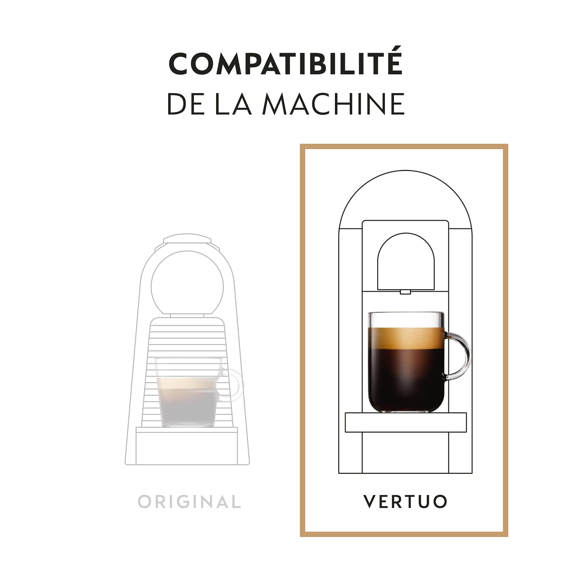 Nespresso Vertuo - Assortiment Arondio - 100 Capsules Café | Compatible avec machines Nespresso Vertuo - Café long aux notes de céréales - À savourer noir ou avec du lait - Intensité 7