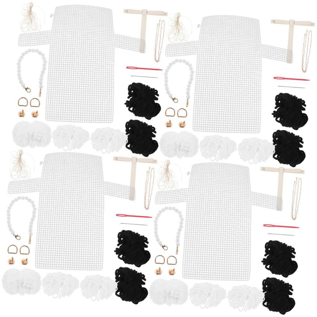 jojofuny 4 Set DIY per Creazione Borse Kit Materiali per Borse Tracolla con Imitazione e Creativo per Appassionati Fai da Te