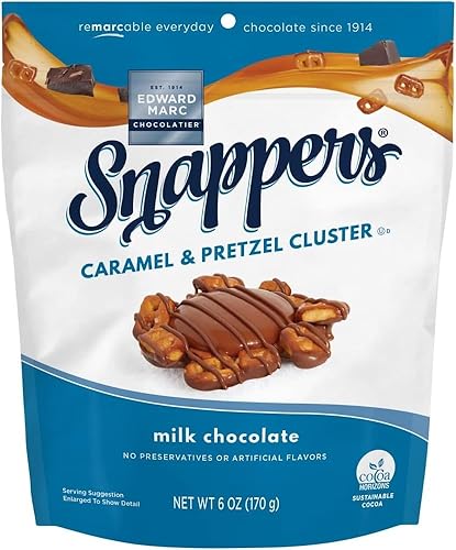 Snappers Milk Chocolate Caramel & Pretzel Cluster, 170 grams - Pack of 1 - 170 g (Pack of 1)