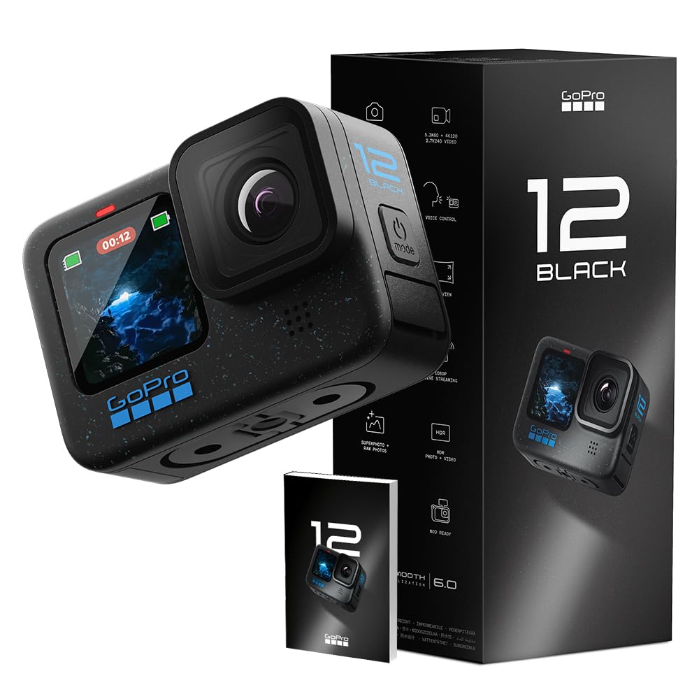 GoPro HERO12 Black + 非売品ポケットガイド 5.3K60 10bit GP-Log HDR 手ブレ補正 防水10m アクションカメラ 【国内正規品】