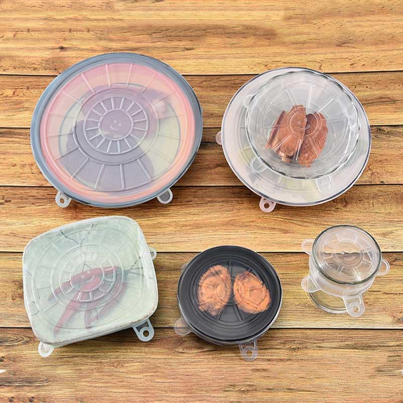 GLUN® Reusable Stretchable Silicone Lids, 6 Different Size (6cm to 21cm) Silicone Lids for Curved Dish  , Cups, Cans, Mugs & Other - Image 2 thumbnail