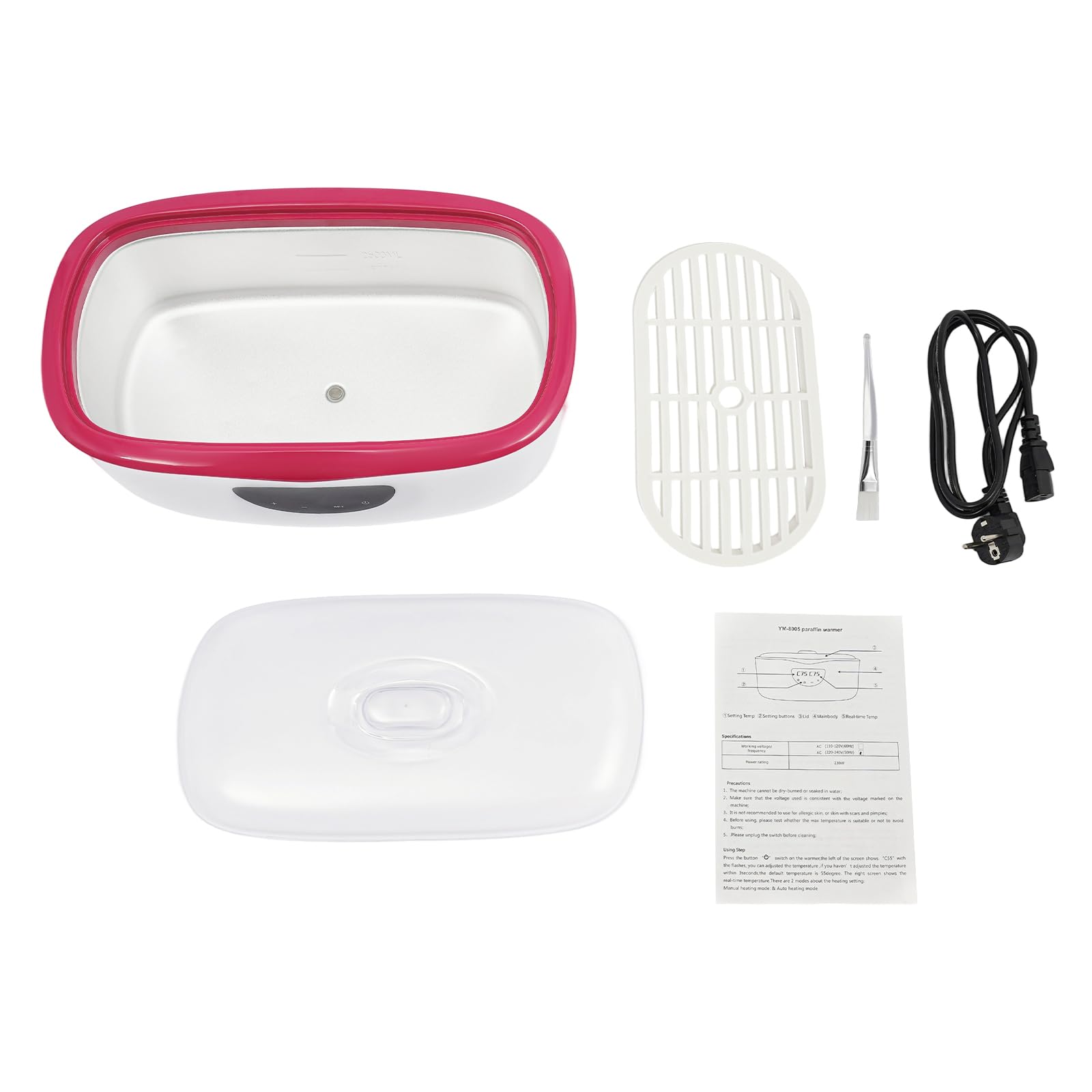 Dispositivo per il bagno di paraffina per mani e piedi, 4000 ml con controllo della temperatura (45 – 75 °C) e display a LED, macchina per il bagno di paraffina per la casa e il salone (rosso)