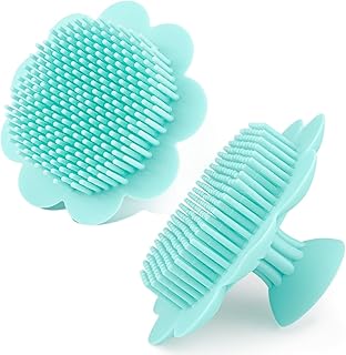 LNQ LUNIQI Baby Cradle Cap Brush Baby Bath Brush Silicone Massage Brush Silicone Scrubbers Exfoliator Brush for All Hair Kid Newborn Toddlerï¼ˆGreenï¼‰