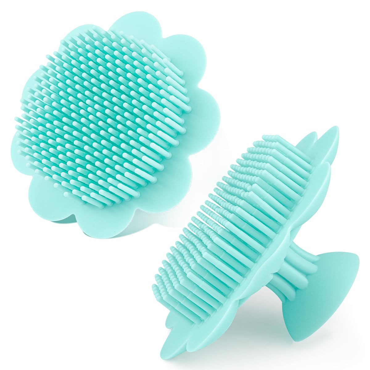 Baby Cradle Brush - Silicone Massage &amp; Exfoliator Brush for Newborns to Toddlers (Green)