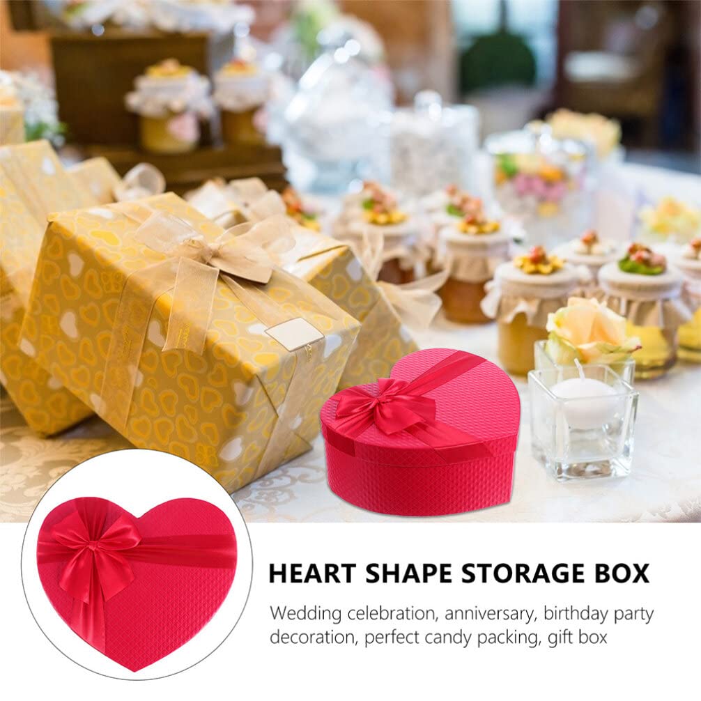MAGICLULU Geschenkboxen für Valentinstag 2 Stück Rote Herzförmige aus Papier und Hochzeit mit Freiem Dekorationsinneren und Elegantem Design als Aufbewahrung und Verpackung
