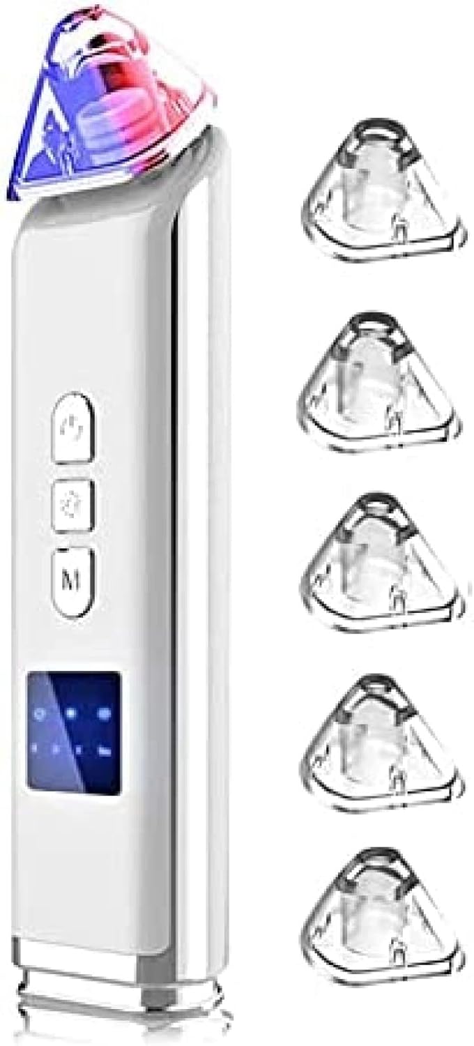 Mee-eterverwijderaar Vacuüm Elektrische Acne Comedon-extractor, Facial Pore Deep Cleaning Tool Met Warm En Koud Kompres Verstelbare Zuigkracht, 5 Vervangende Sondes,3POUR3