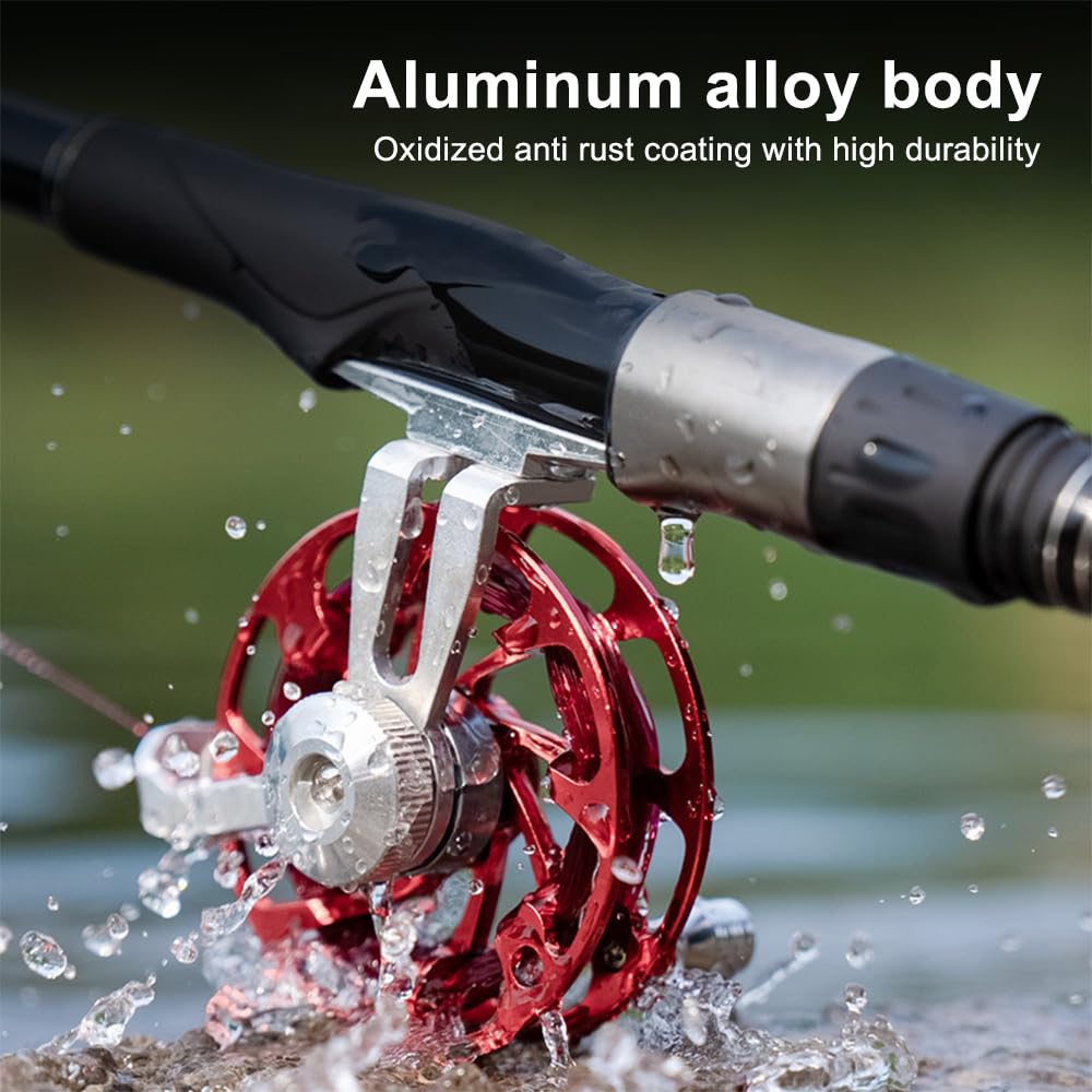 Moulinet de Pêche sur Glace, Moulinet Pêche la Mouche Roue Moulinet en Acier Inoxydable Puissants et Ultra Lisses pour Eau Douce et Salée