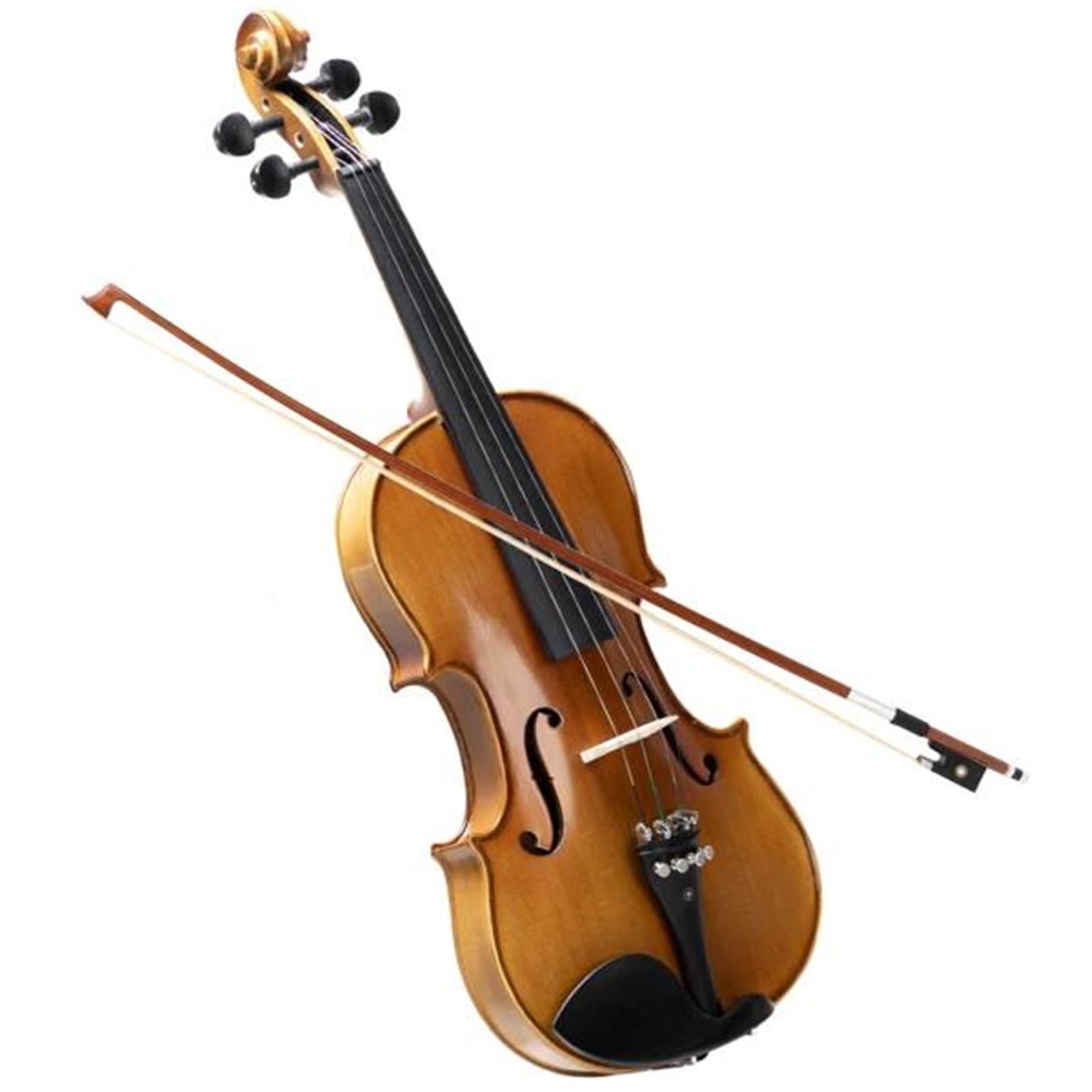 Violini Professionali Set Violino Acustico In Legno Naturale Opaco Con Custodia Quadrata E Accessori