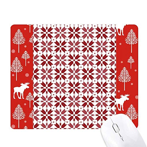 Décoration de Noël blanc et rouge motif souris des bois pour sapin festif