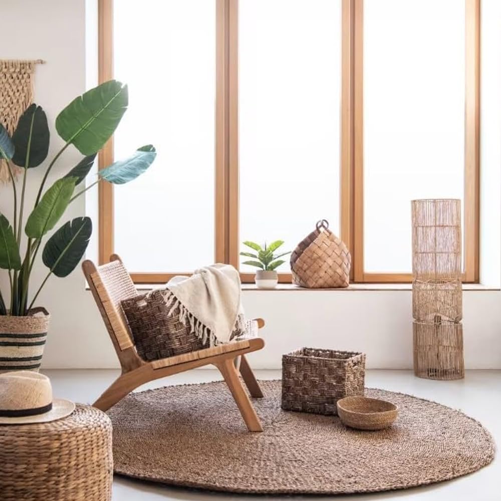 Panier de Rangement en Osier Rond 26 cm - Bol Décoratif pour Clés, Portefeuille et Petits Objets