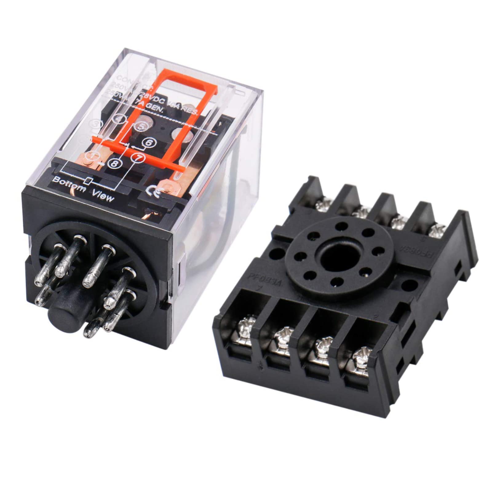 sourcing map 10 relè elettromagnetici AC 24 V, 8 pin, 5 A, relè