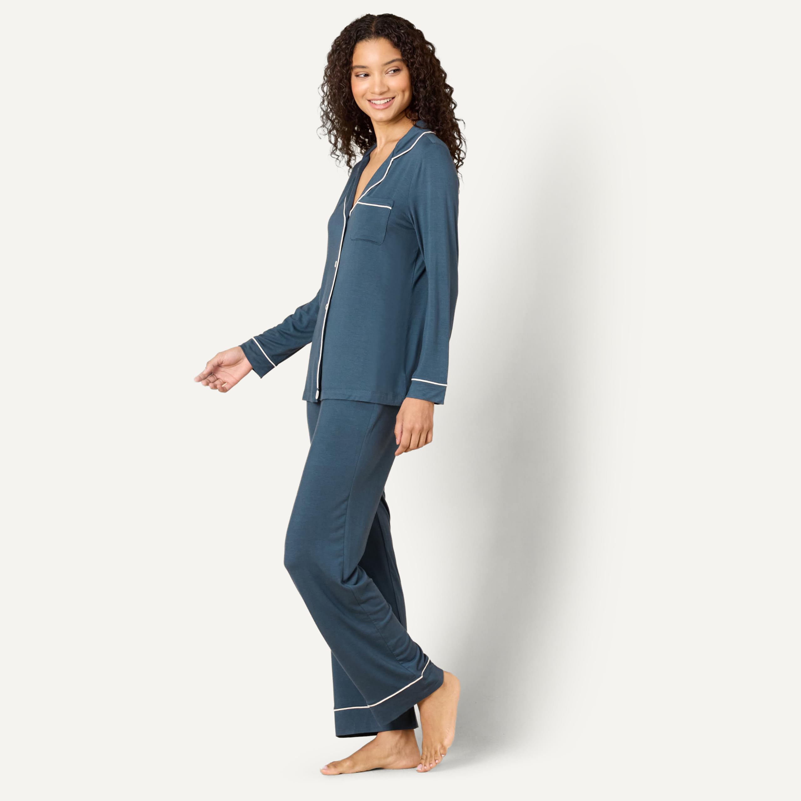 Amazon Essentials x Sofia Grainge Pigiama in Modal Elasticizzato con Pantaloni Lunghi e Maniche Lunghe Donna