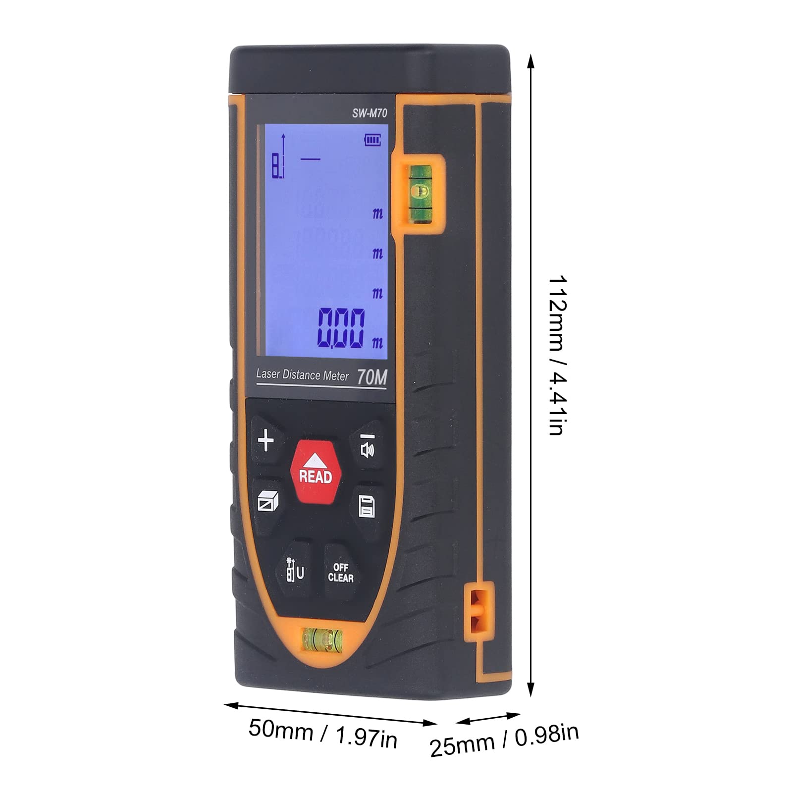 WINH Télémètre Infrarouge Grand écran avec Rétro-éclairage Portable Haute Précision pour l'usine (SW-M70)