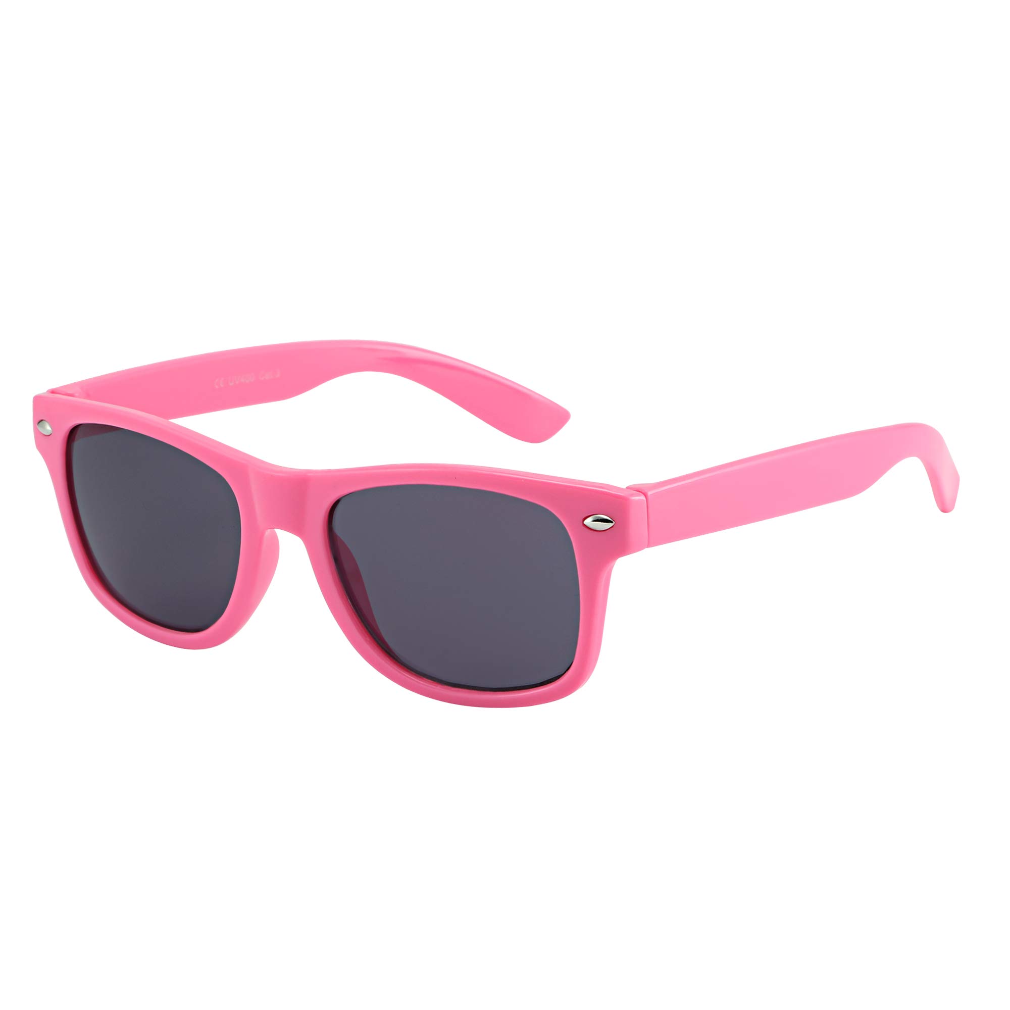 Kids Sunglasses Girls Boys Children Classic Style Shades UV 400 Protection (Pink)