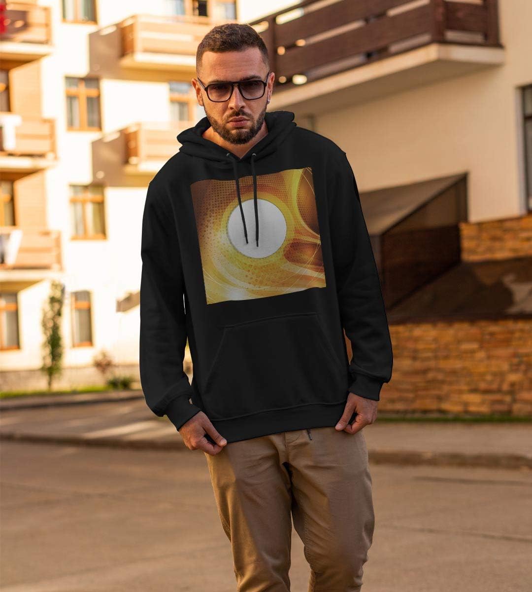 [igsticker] プリント パーカー メンズ 長袖 スウェット 綿100% 裏パイル Sサイズ size おしゃれ プルオーバ