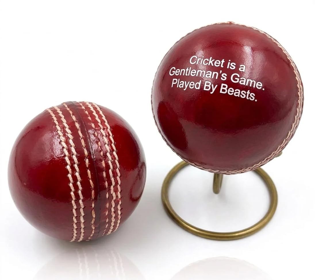 Personalized Leather Ball (Red), Standard Size 1Pc Your Text on Ball with Metal Display Stand-image-15