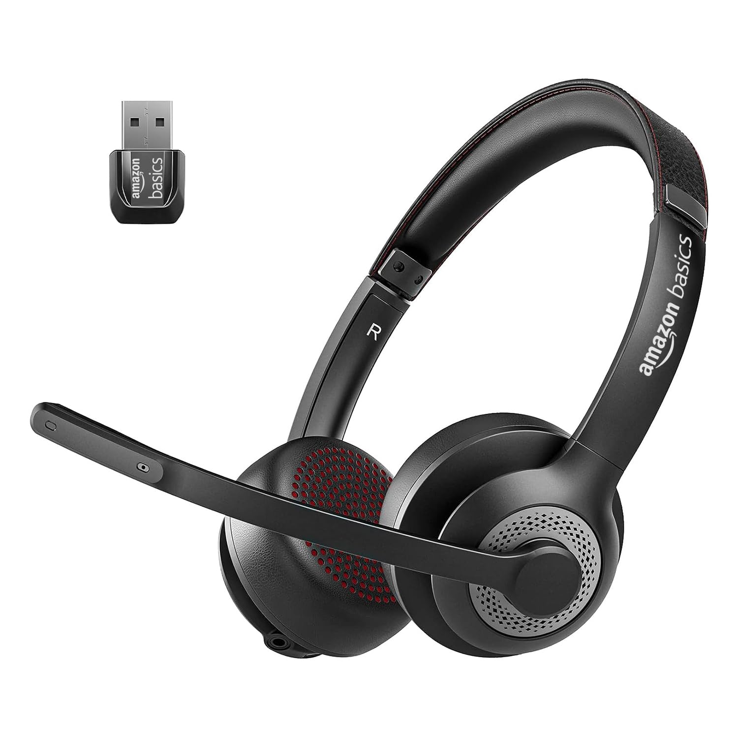 amazon basics ANC Noise Cancellation On-Ear Coumputer Headphones with USB Bluetooth Connector with Mic Type-C Charging Port, (Black)-image-34