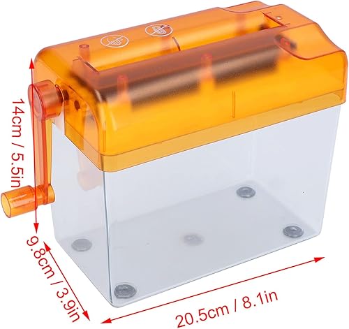 Miniatura 4 de Papel de mano manual, papel de manivela, capacidad de 1 litro de corte recto, mini herramienta de corte de papel de documentos manuales (naranja)