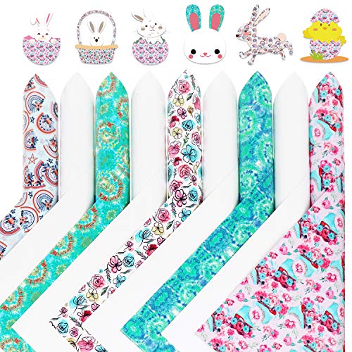 KINGSOW Flower Pattern Heat Transfer Vinyl Bundle HTV 9 Sheets Floral 12