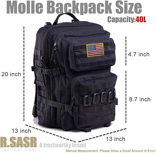 Miniatura 135 de Mochila táctica militar Molle mejorada mochila impermeable militar. Negro