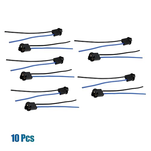Miniatura 6 de uxcell 10 unids coche DC 12 V T10 168 194 cuña instrumento Dash bombilla giro base adaptador conector arnés de cable reemplazo universal