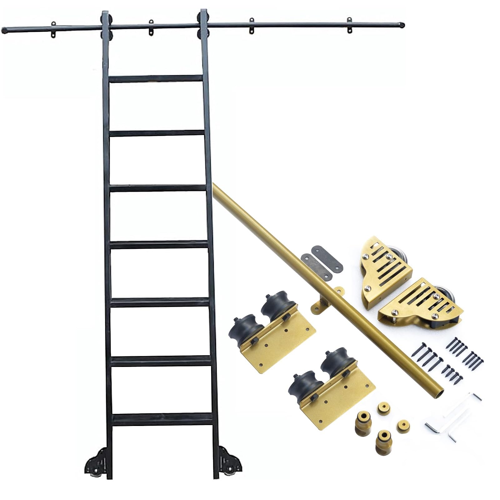 Échelle de bibliothèque roulante kit rail 400 cm gain de place