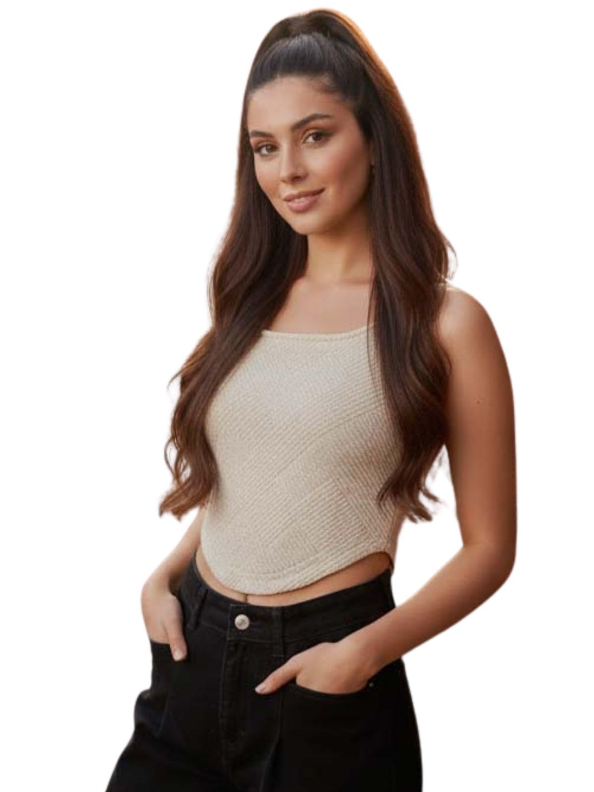 Poly Cotton Sleeveless Tank Top||Korean Style Casual Women Tops ||Stylish Western Tops for Woman||Trendy Streetwear Look with Baggy Fit for Girls & Women-image-37