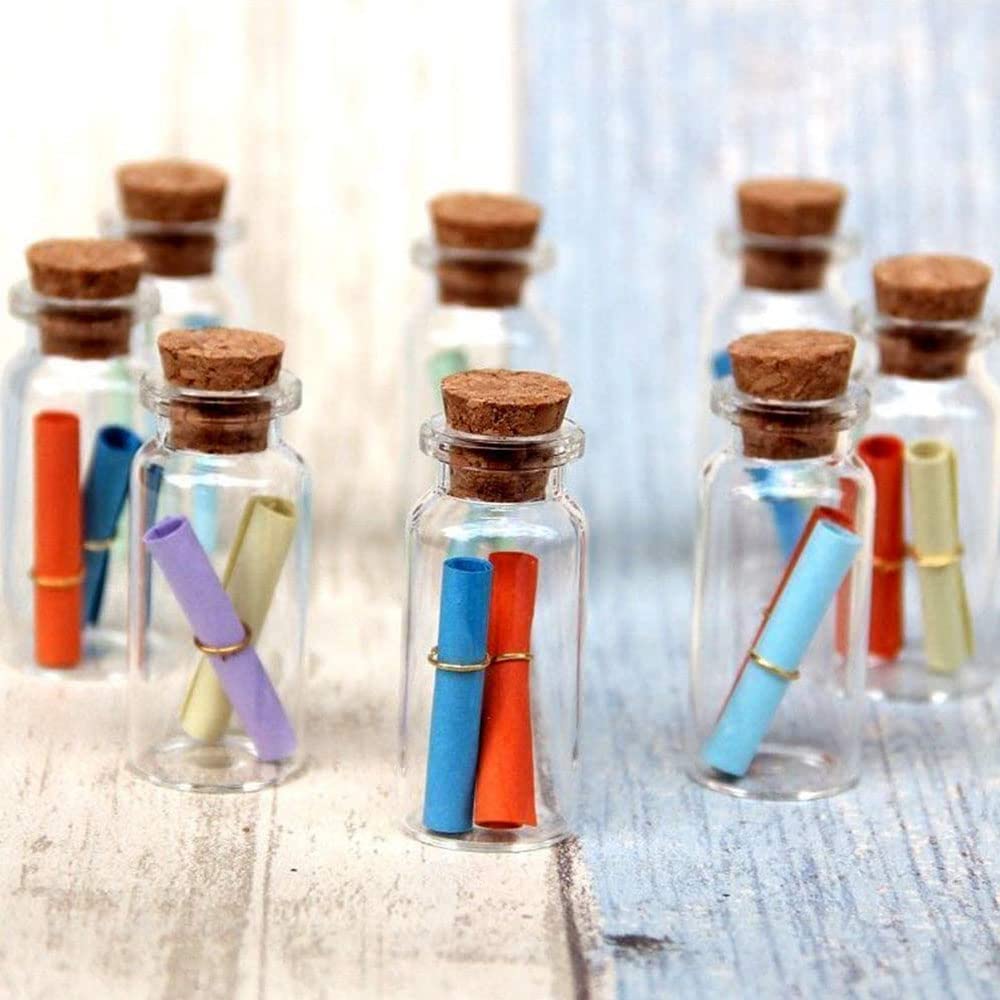 30 Pièces Petite Fiole en Verre, Tube a Essai Verre pour Les Mariages, Tube en Verre avec Bouchon Liege, Debout à Cause du Fond Plat, pour épices, Décoration de Bricolage, Fleurs, Boules de Sucre