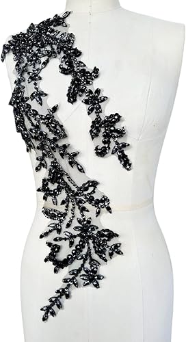 Vista 20 de PLune Diamantes de imitación acrílicos brillantes hechos a mano en apliques de encaje, cuentas de costura, parches para accesorios para vestido